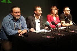 Javier Baeza, Carlos González, Patricia Macía y Jose Luis Mas, durante el acto del X aniversario del centro