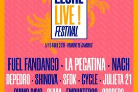 Cartel del Elche LIVE! festival, con Fuel Fandango, La Pegatina y Nach, como cabezas de cartel.